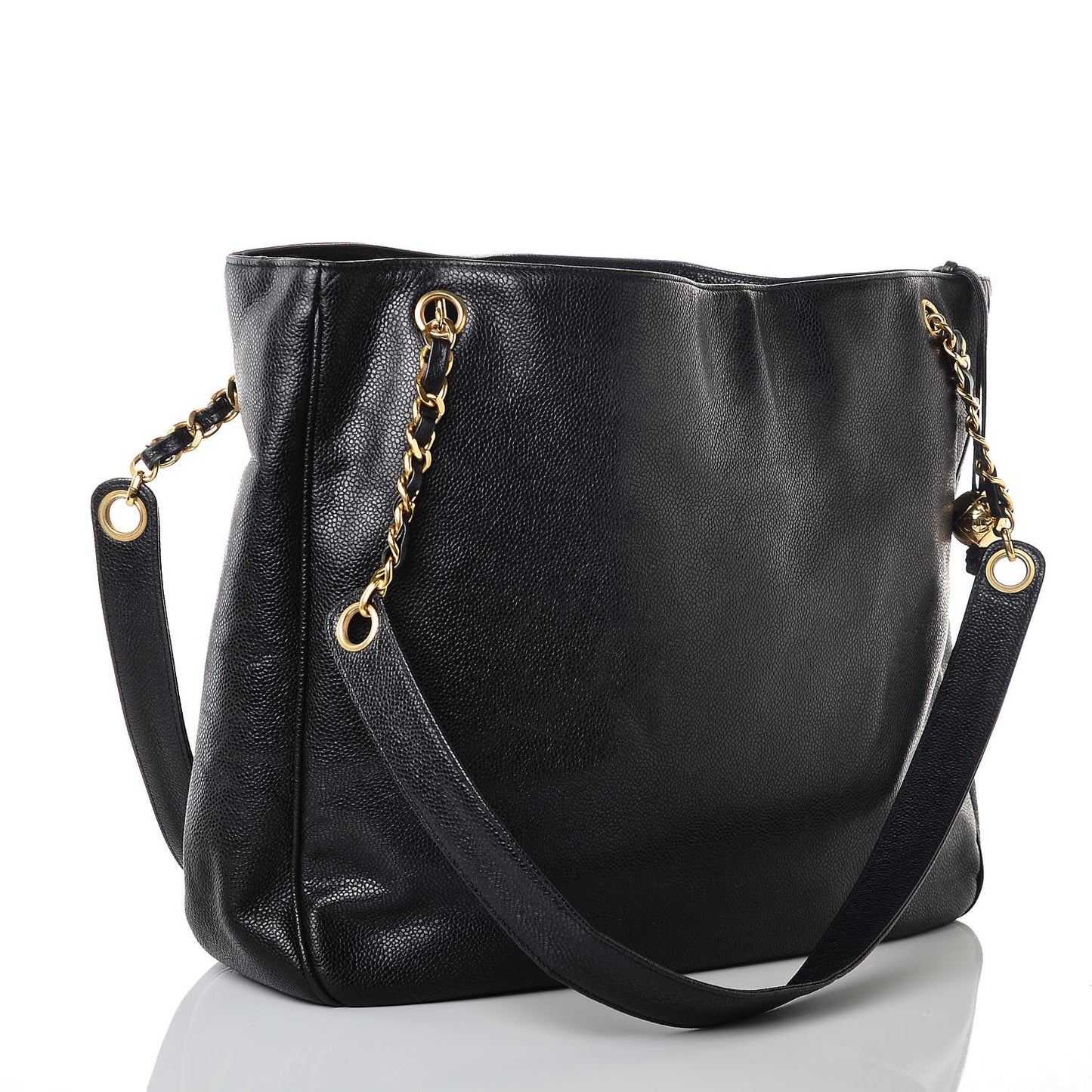 Caviar Large CC Shoulder Bag Black