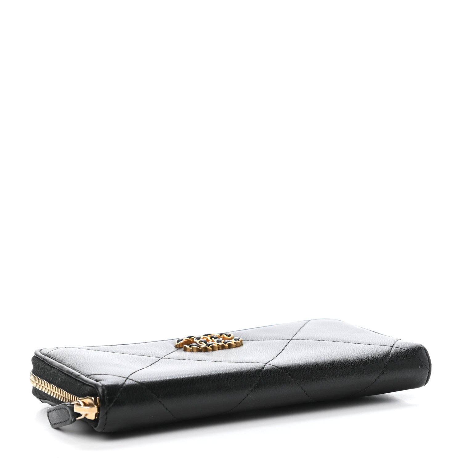Chanel Lambskin Quilted 19 Zipped Wallet Black 3 of 4