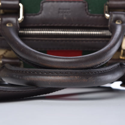 Gucci Monogram Vintage Web Medium Boston Dark Brown 20 of 20
