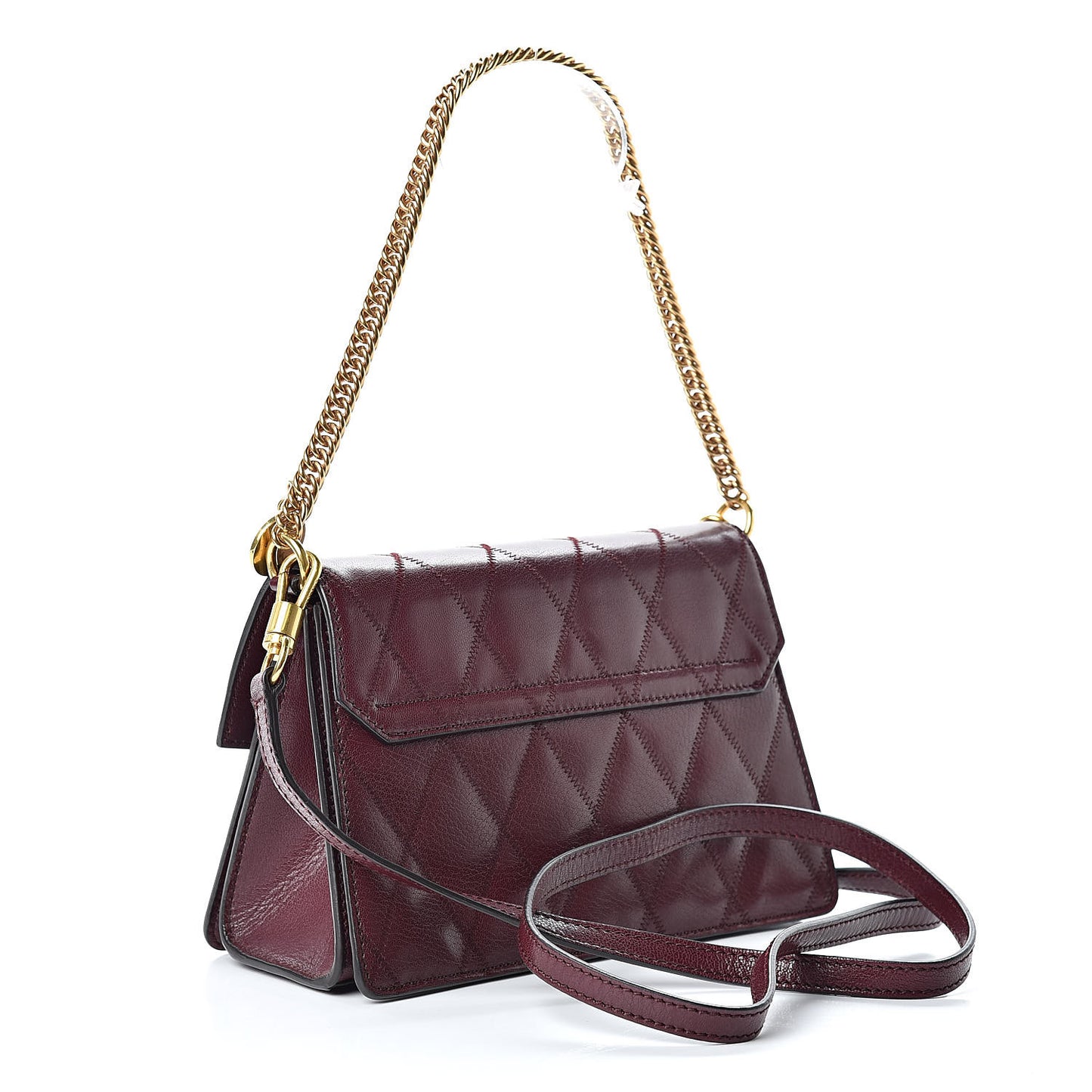 Goatskin Quilted Small GV3 Shoulder Bag Aubergine