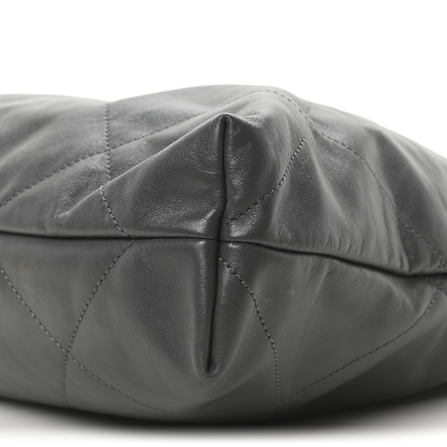 Shiny Calfskin Quilted Chanel 22 Dark Grey