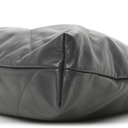 Chanel Shiny Calfskin Quilted Chanel 22 Dark Grey 10 of 10