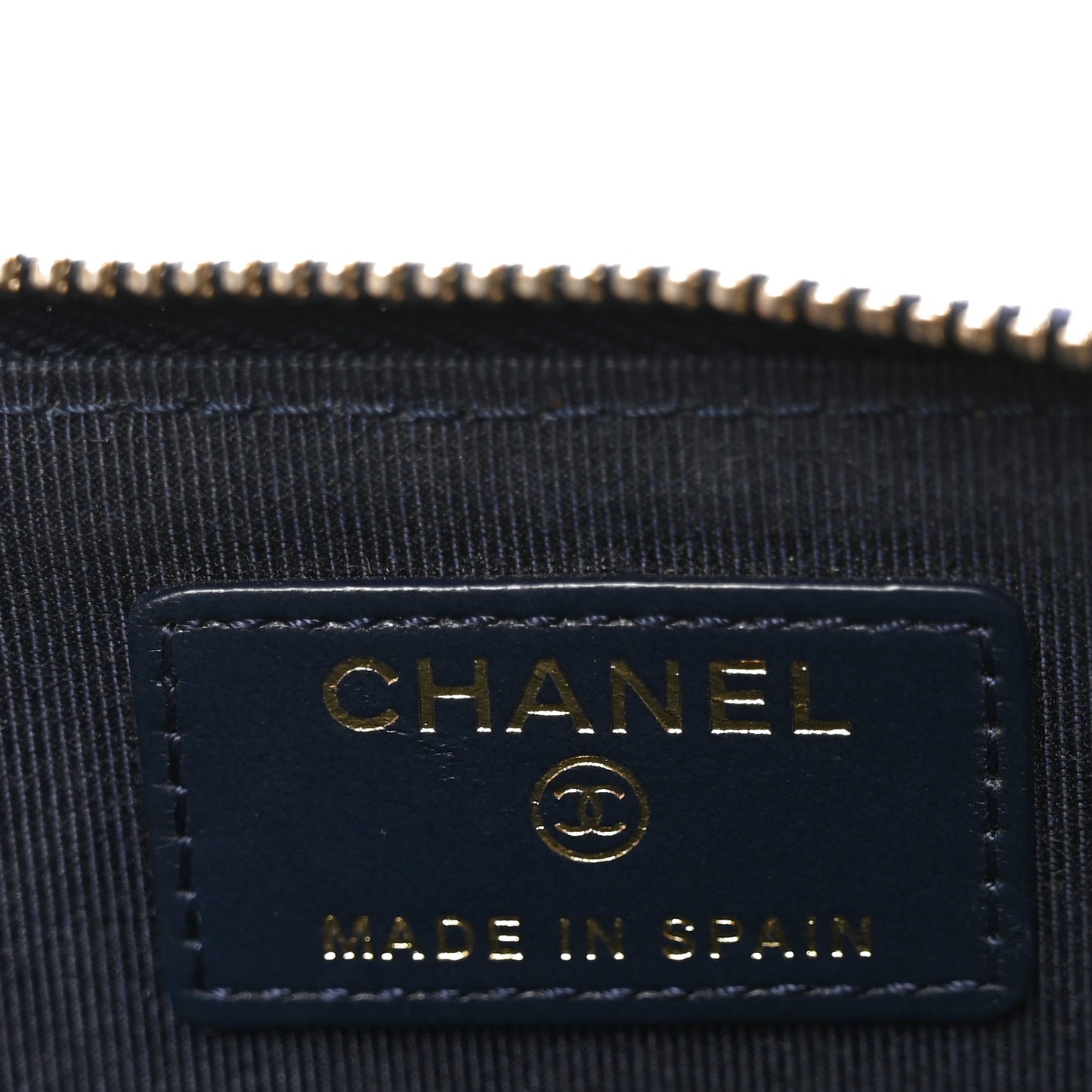 Caviar Quilted Zipped Key Holder Case Dark Blue