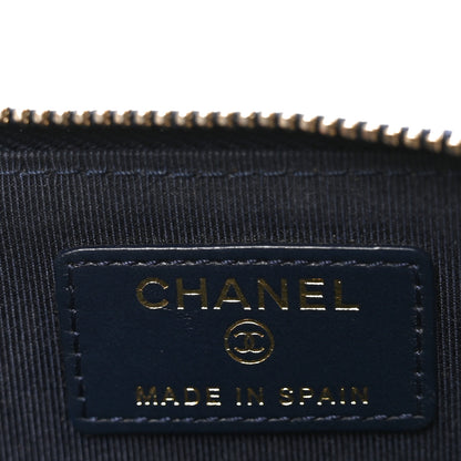 Chanel Caviar Quilted Zipped Key Holder Case Dark Blue 11 of 14