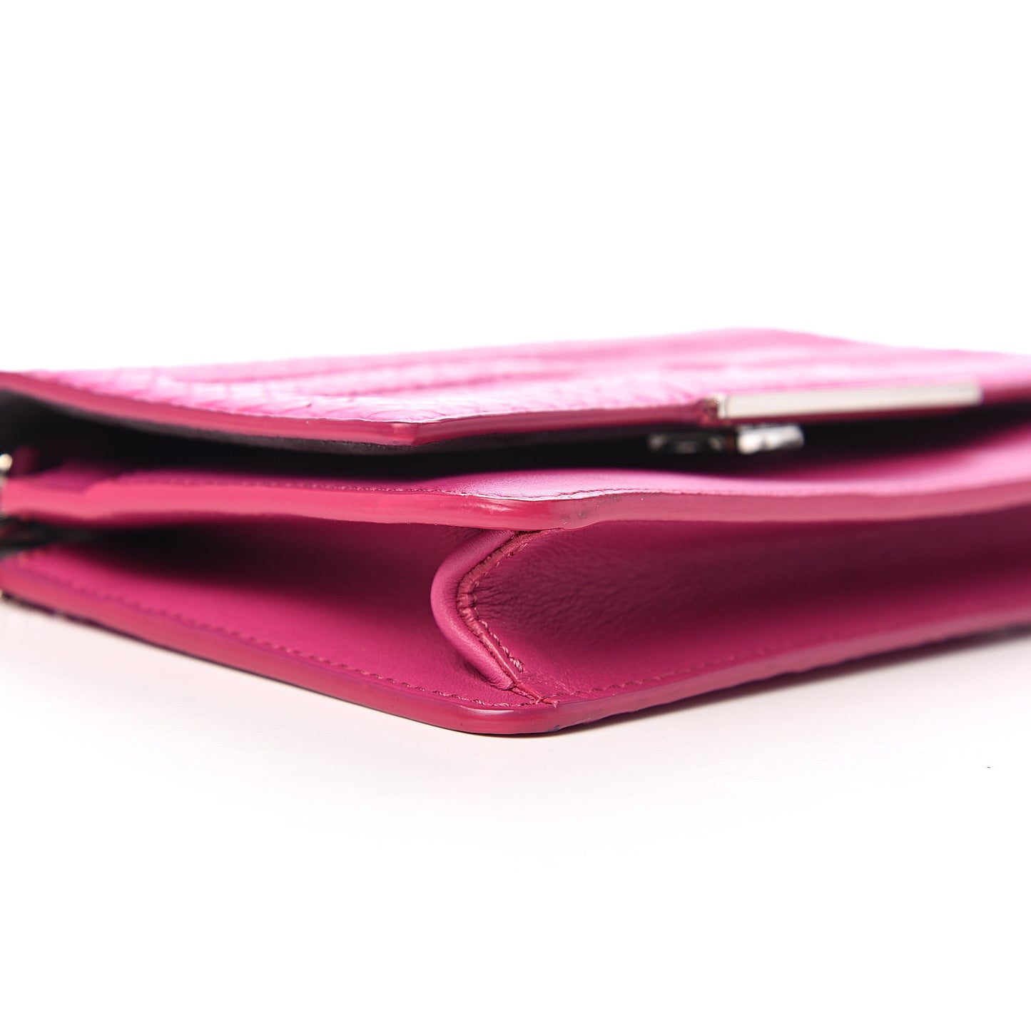Snakeskin Tube Wallet on Chain Magenta