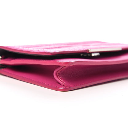Fendi Snakeskin Tube Wallet on Chain Magenta 8 of 10