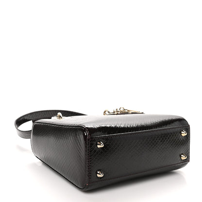 Christian Dior Snakeskin Small Lady Dior Burgundy 4 of 9