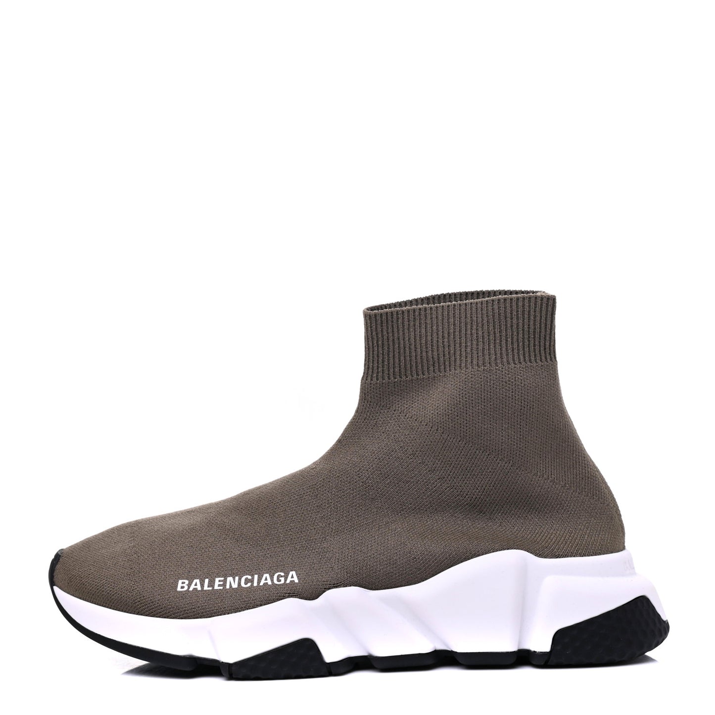 Neoprene Knit Womens Speed Sneakers 35 Khaki White