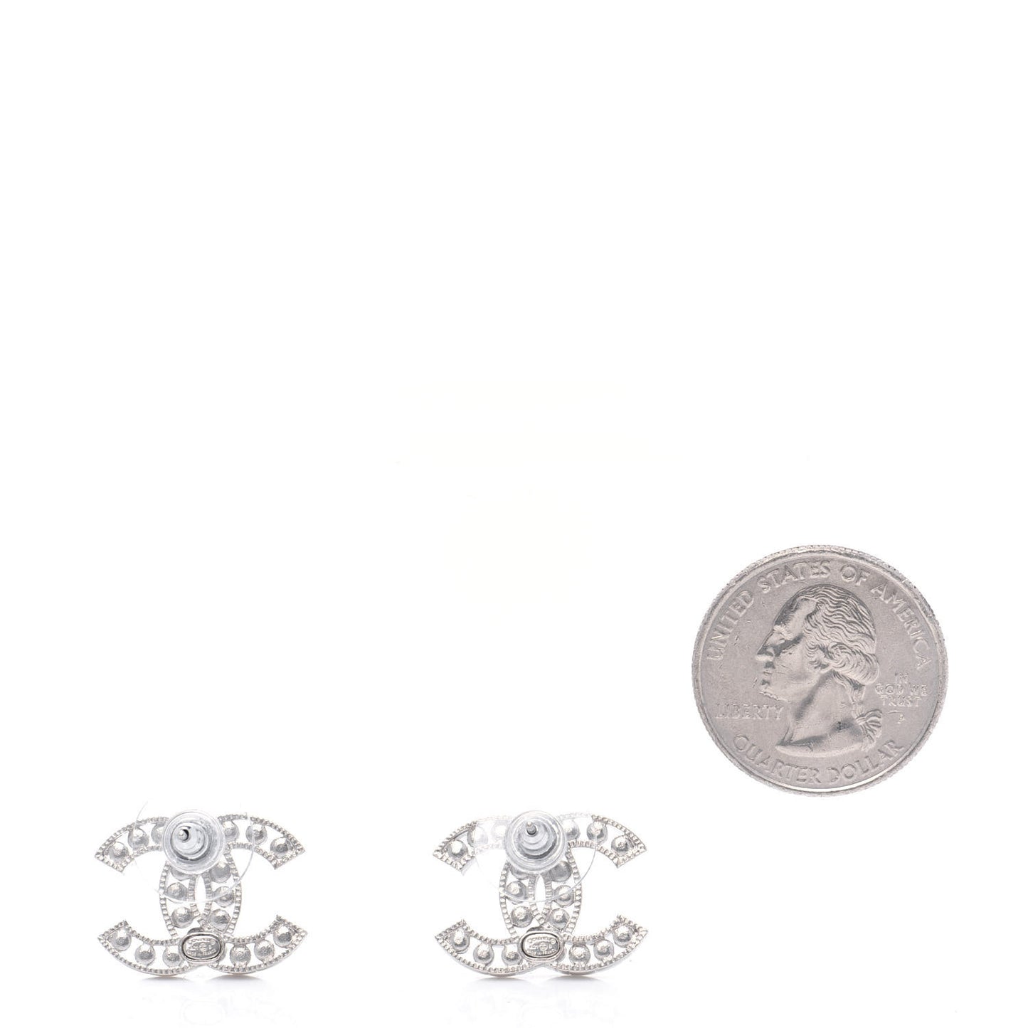 Crystal CC Earrings Silver