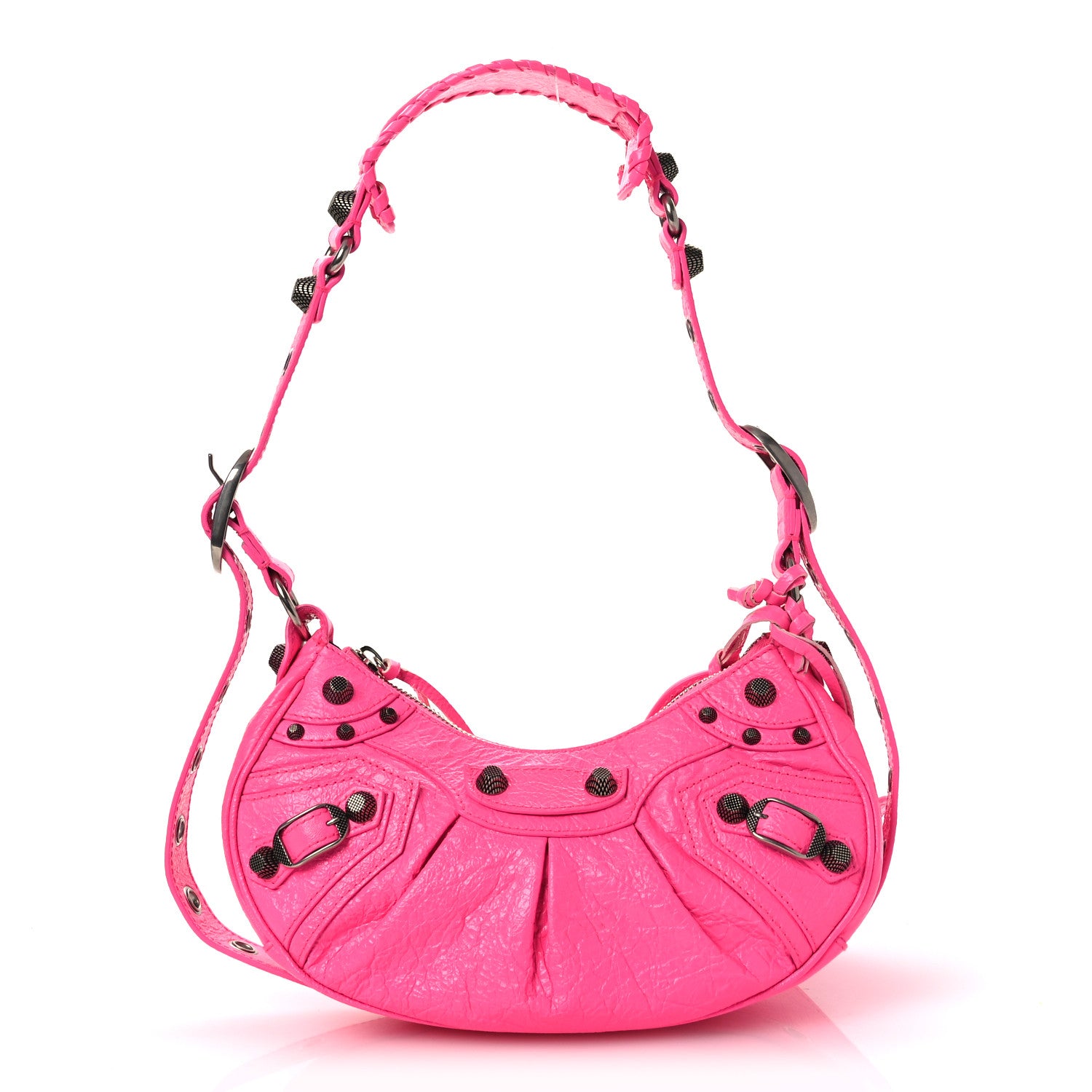 Balenciaga Agneau Arena Le Cagole Shoulder Bag XS Hot Pink 1 of 11