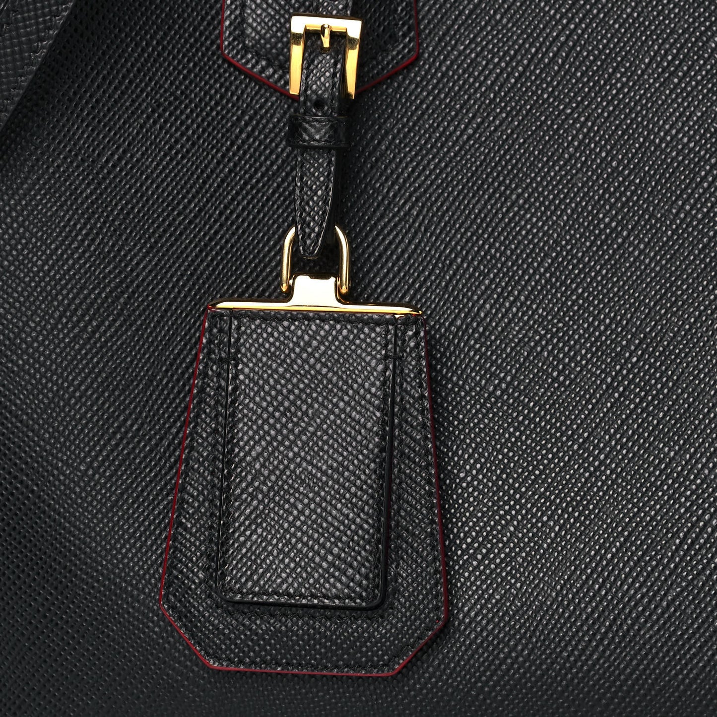 Saffiano Cuir Small Double Bag Black Fuoco