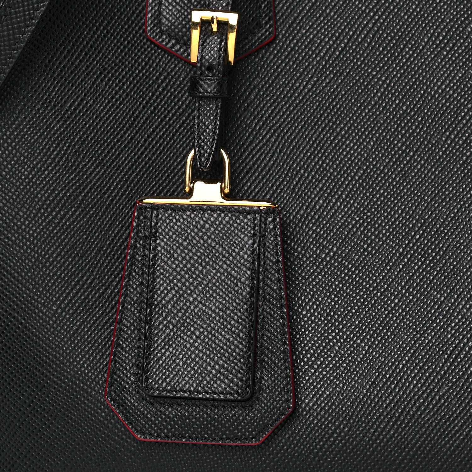 Prada Saffiano Cuir Small Double Bag Black Fuoco 7 of 13