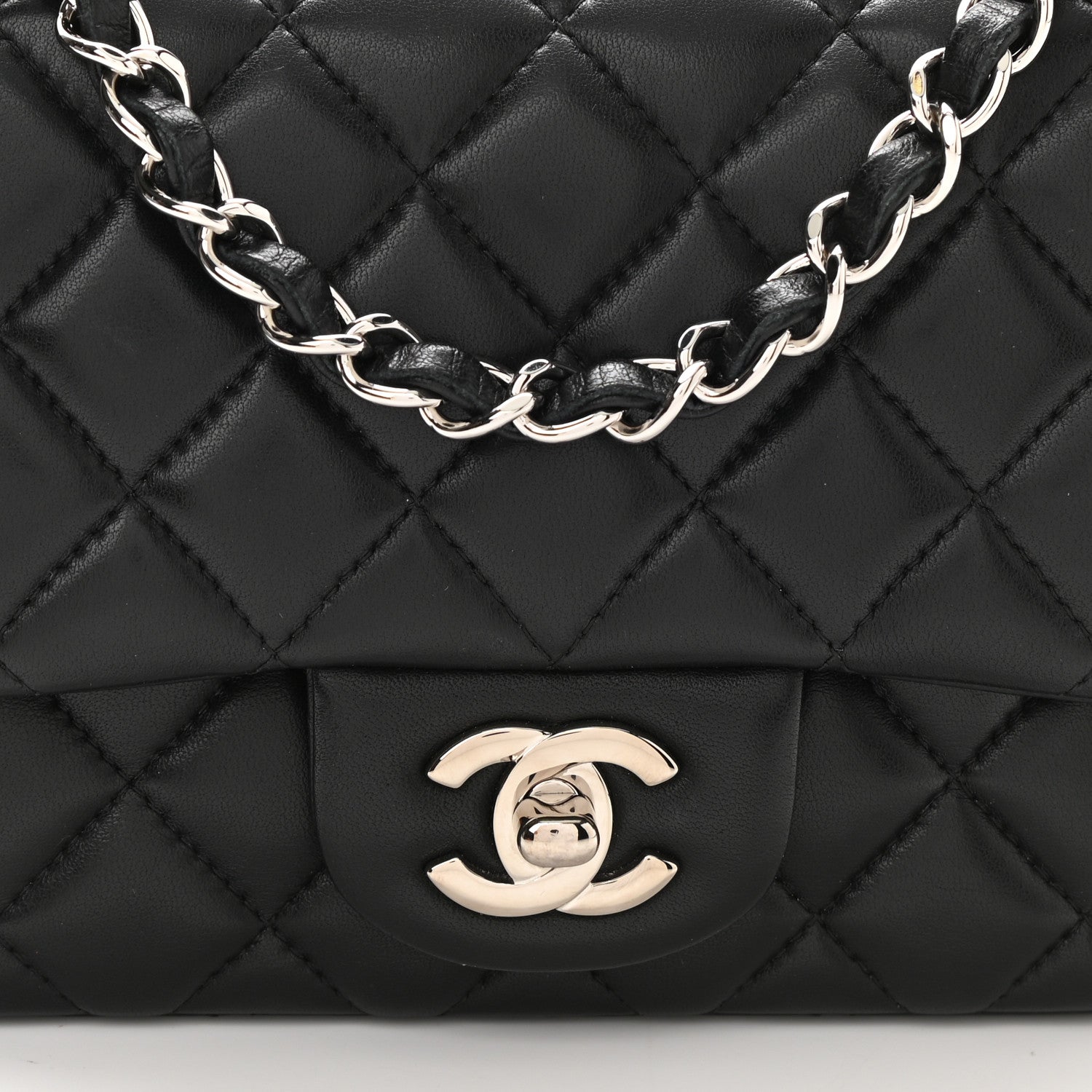 Chanel Lambskin Quilted Mini Square Flap Black 8 of 11