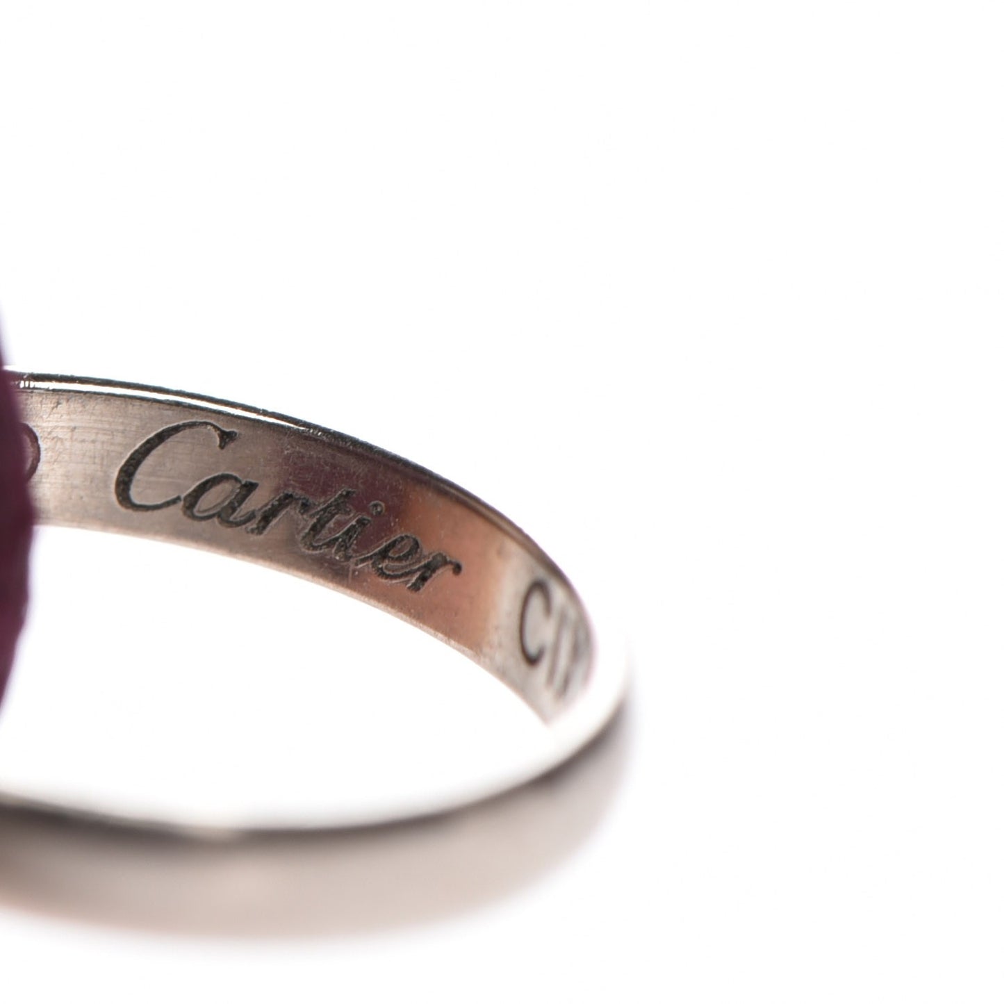 18K White Gold Ceramic Trinity Cord Bracelet Purple