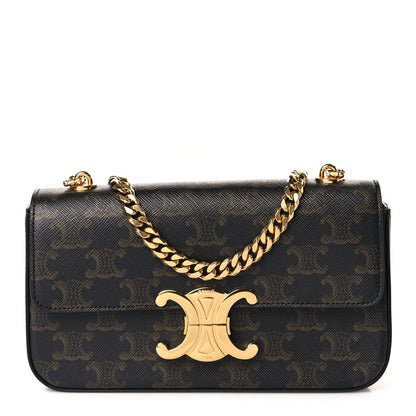 Celine Triomphe Canvas Chain Shoulder Bag Tan 1 of 9