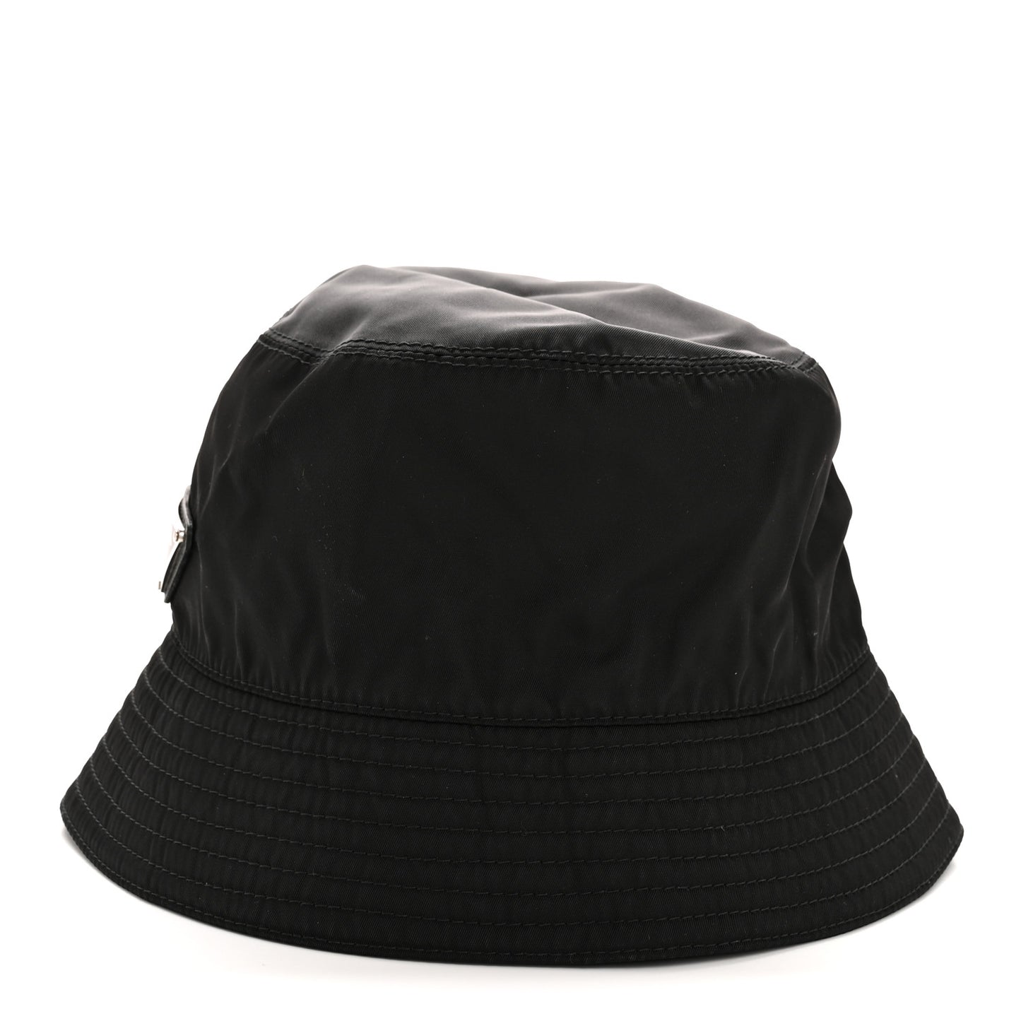 Re-Nylon Metal Triangle Logo Womens Bucket Hat S Black
