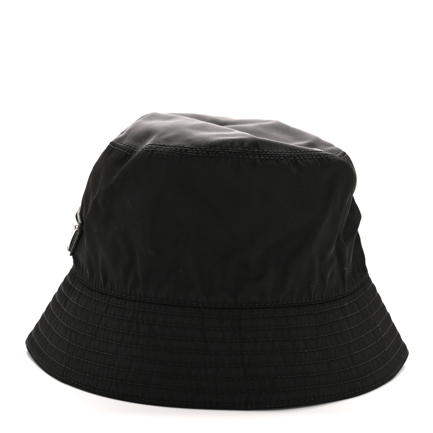 Prada Re-Nylon Metal Triangle Logo Womens Bucket Hat S Black 4 of 11