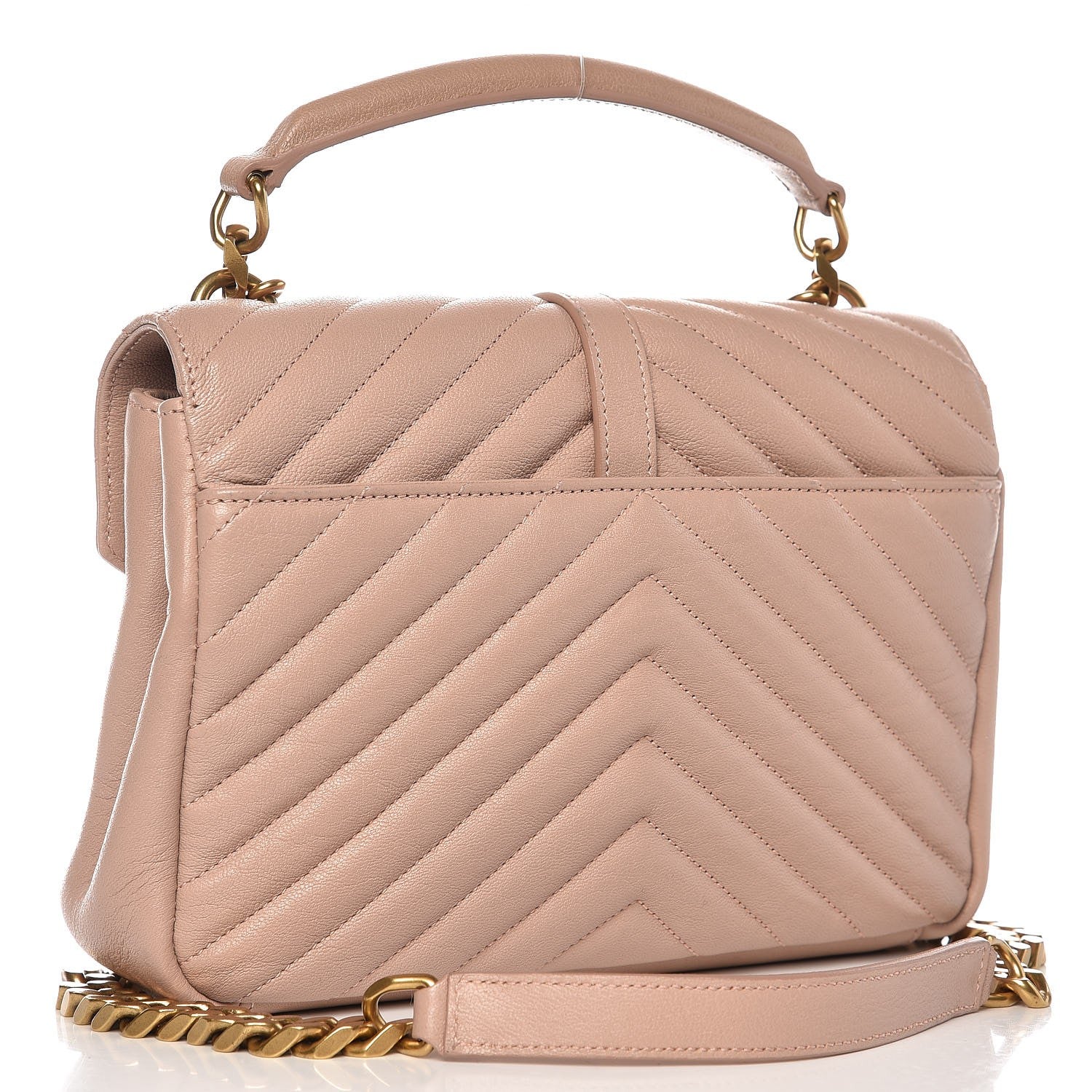 Saint Laurent Sheepskin Matelasse Chevron Monogram Medium College Bag Fard 4 of 10