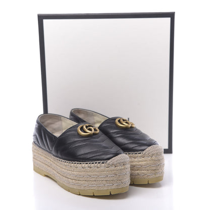 Gucci Nappa Matelasse GG Marmont Platform Espadrilles 37.5 Black 12 of 12