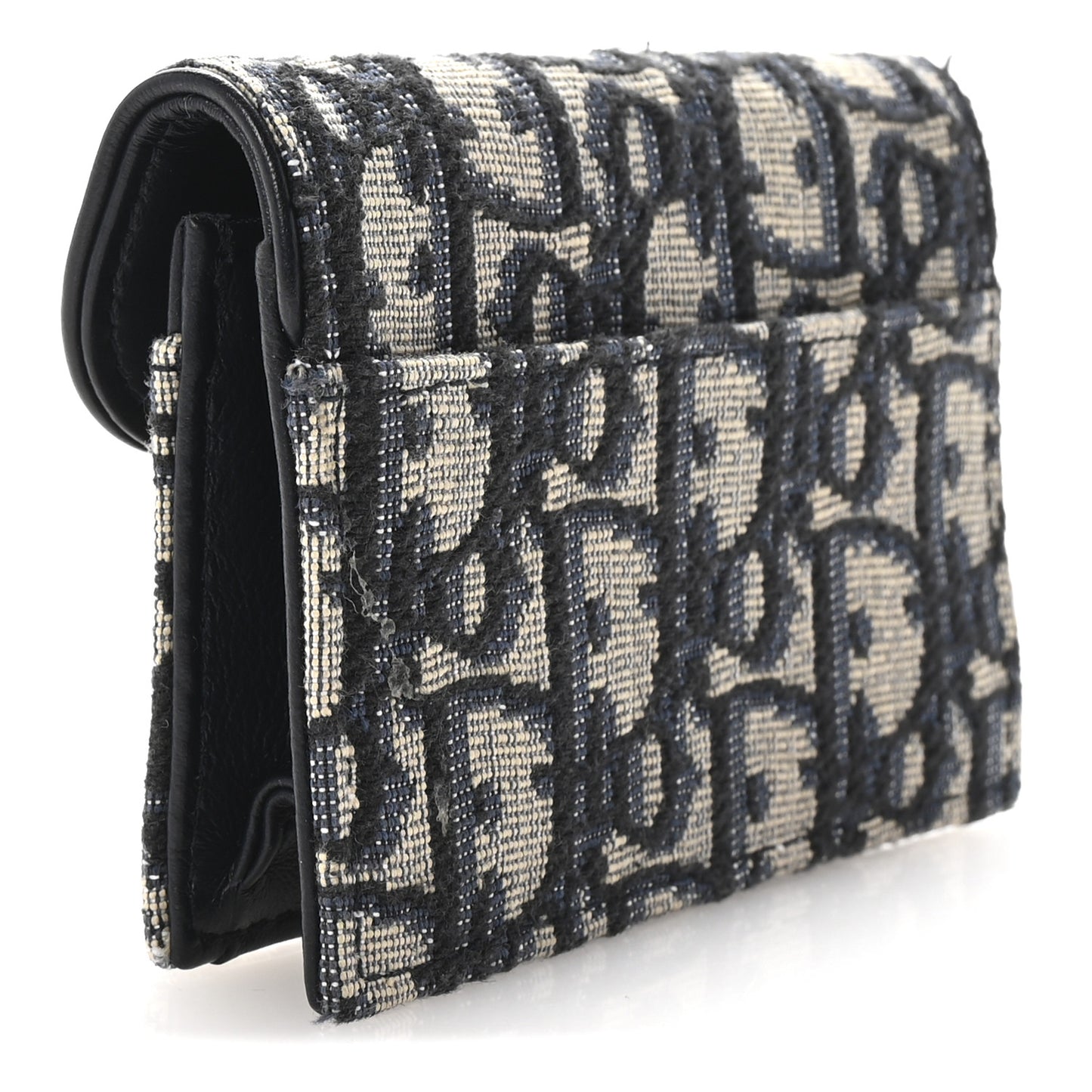 Oblique Saddle Card Holder Blue