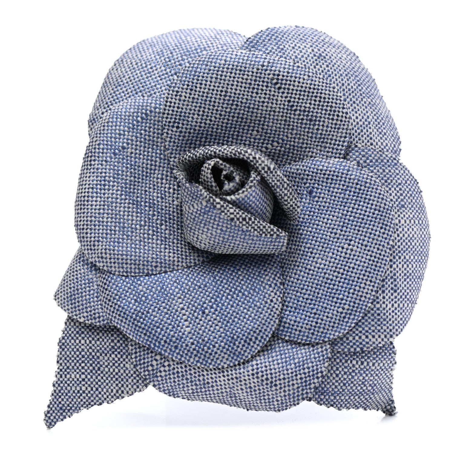 Chanel Linen Camellia Brooch Blue 1 of 6
