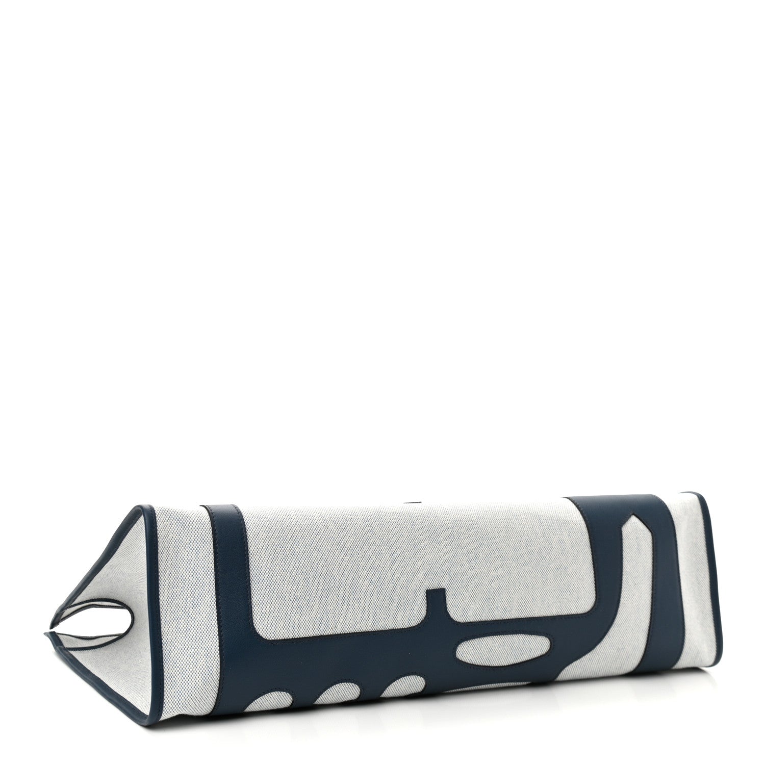 Hermes Swift Toile Petit H Decoupe Skeleton Tote GM Ecru Navy 4 of 12