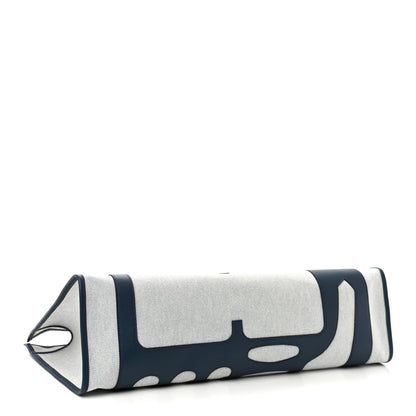 Hermes Swift Toile Petit H Decoupe Skeleton Tote GM Ecru Navy 4 of 12