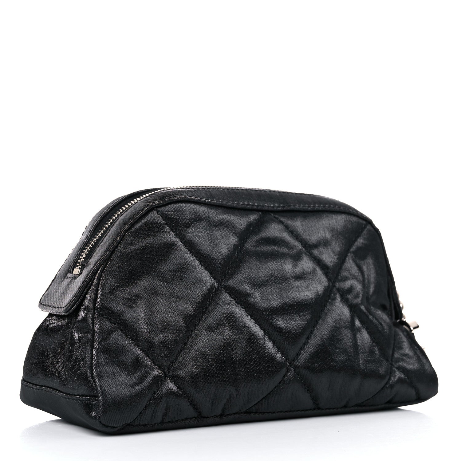 Chanel Coated Canvas Biarritz Cosmetic Case Black 3 of 13