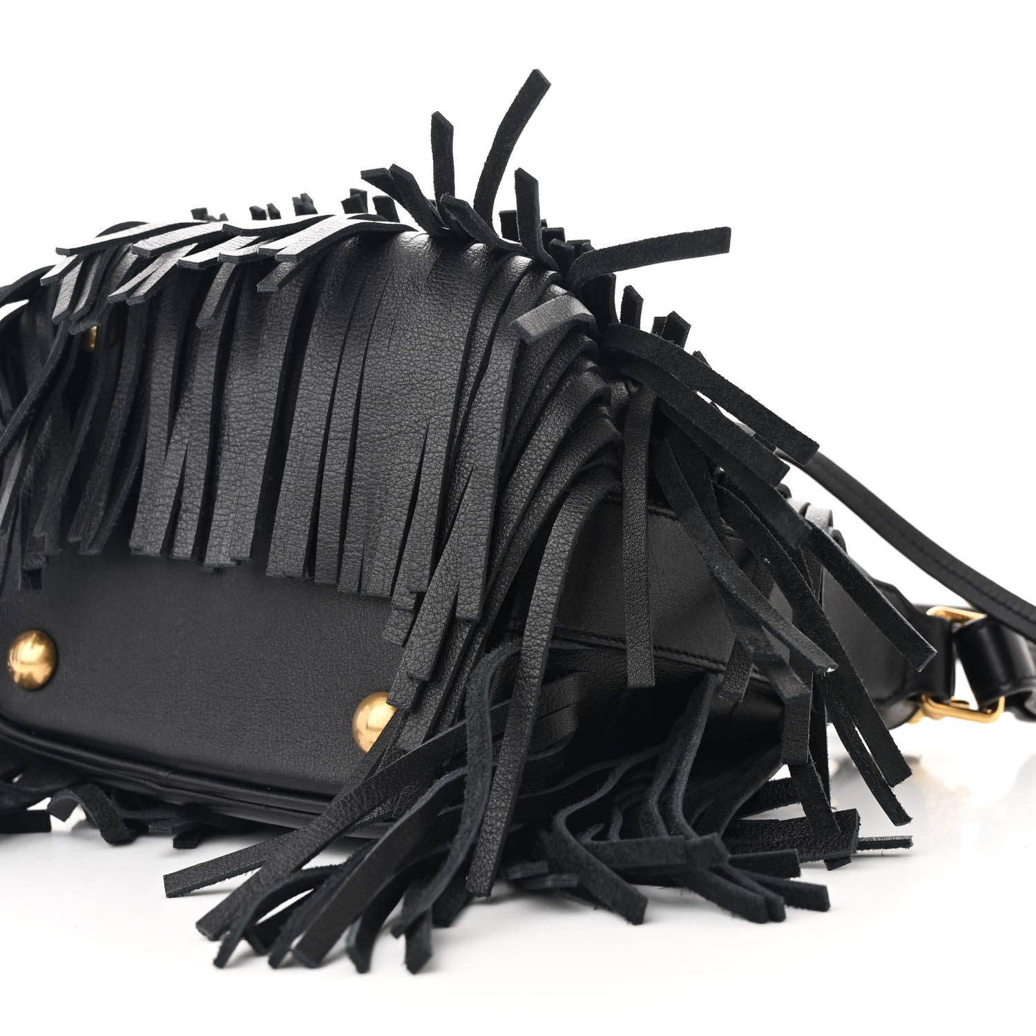 Saint Laurent Calfskin Small Emmanuelle Fringe Hobo Bag Black 10 of 10