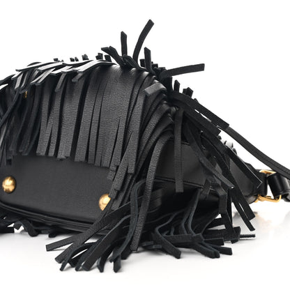 Saint Laurent Calfskin Small Emmanuelle Fringe Hobo Bag Black 10 of 10