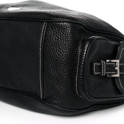Prada Vitello Daino Drawstring Bucket Black 8 of 9