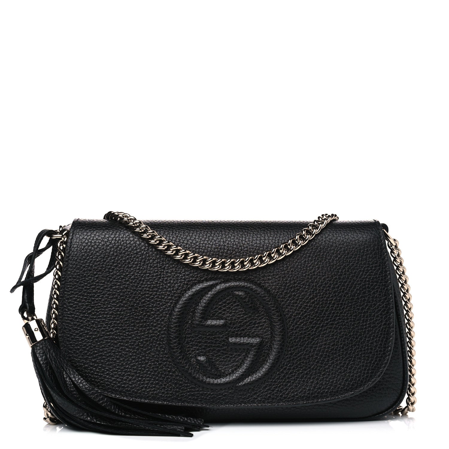 Gucci Pebbled Calfskin Medium Soho Flap Crossbody Black 1 of 4