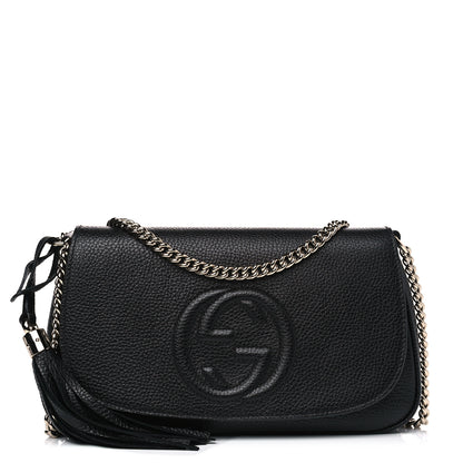 Gucci Pebbled Calfskin Medium Soho Flap Crossbody Black 1 of 4