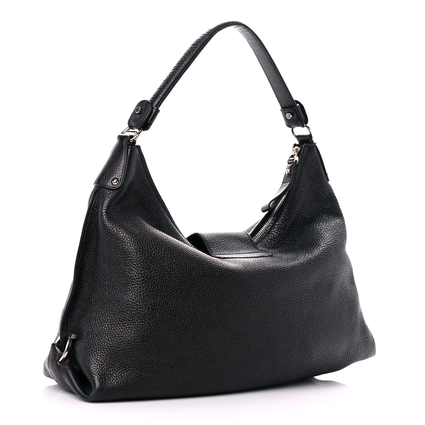 Calfskin Fanisa Gancini Hobo Black