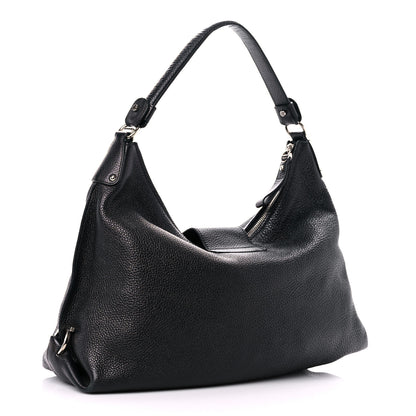 Salvatore Ferragamo Calfskin Fanisa Gancini Hobo Black 3 of 18