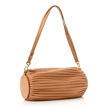 Loewe Lambskin Pleated Bracelet Pouch Shoulder Bag Warm Desert 4 of 10