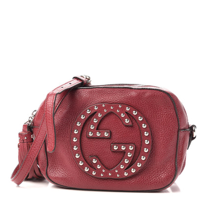 Gucci Pebbled Calfskin Studded Small Soho Disco Bag Soft Burgundy 1 of 8