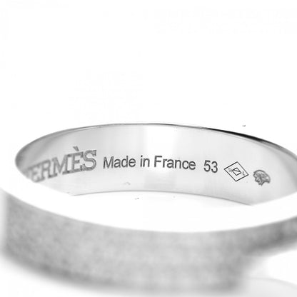 Hermes 18K White Gold Diamond MM Kelly Clochette Ring 53 6.5 4 of 5