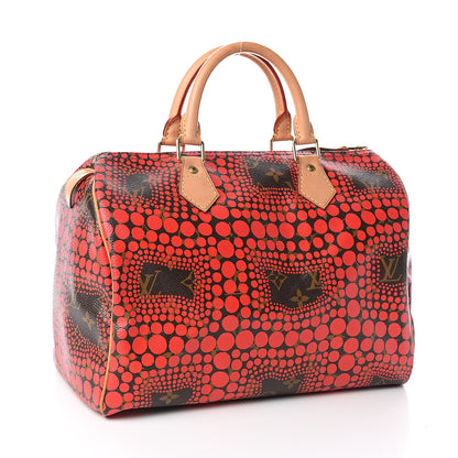 Louis Vuitton Monogram Kusama Town Speedy 30 Red 3 of 10