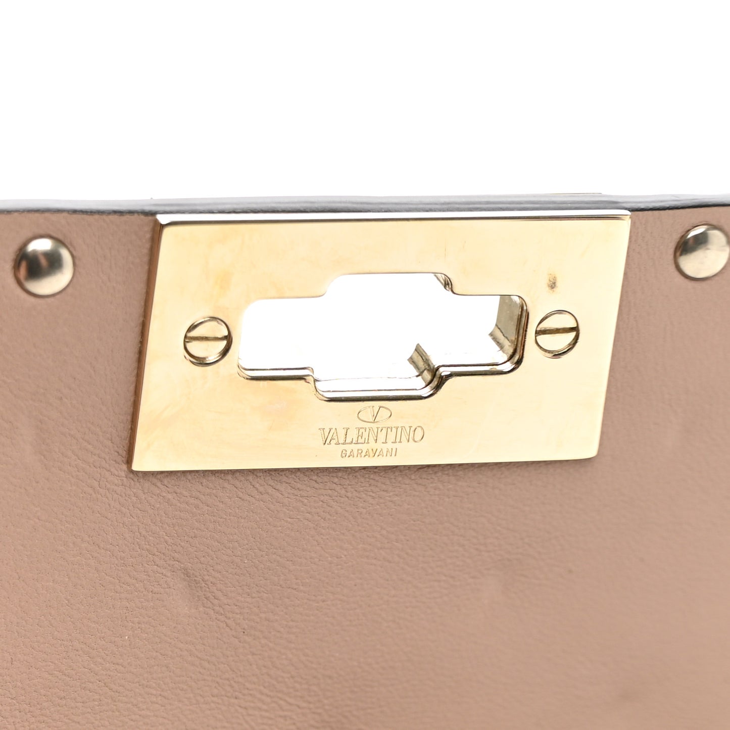 Nappa Medium Rockstud Spike Shoulder Bag Poudre