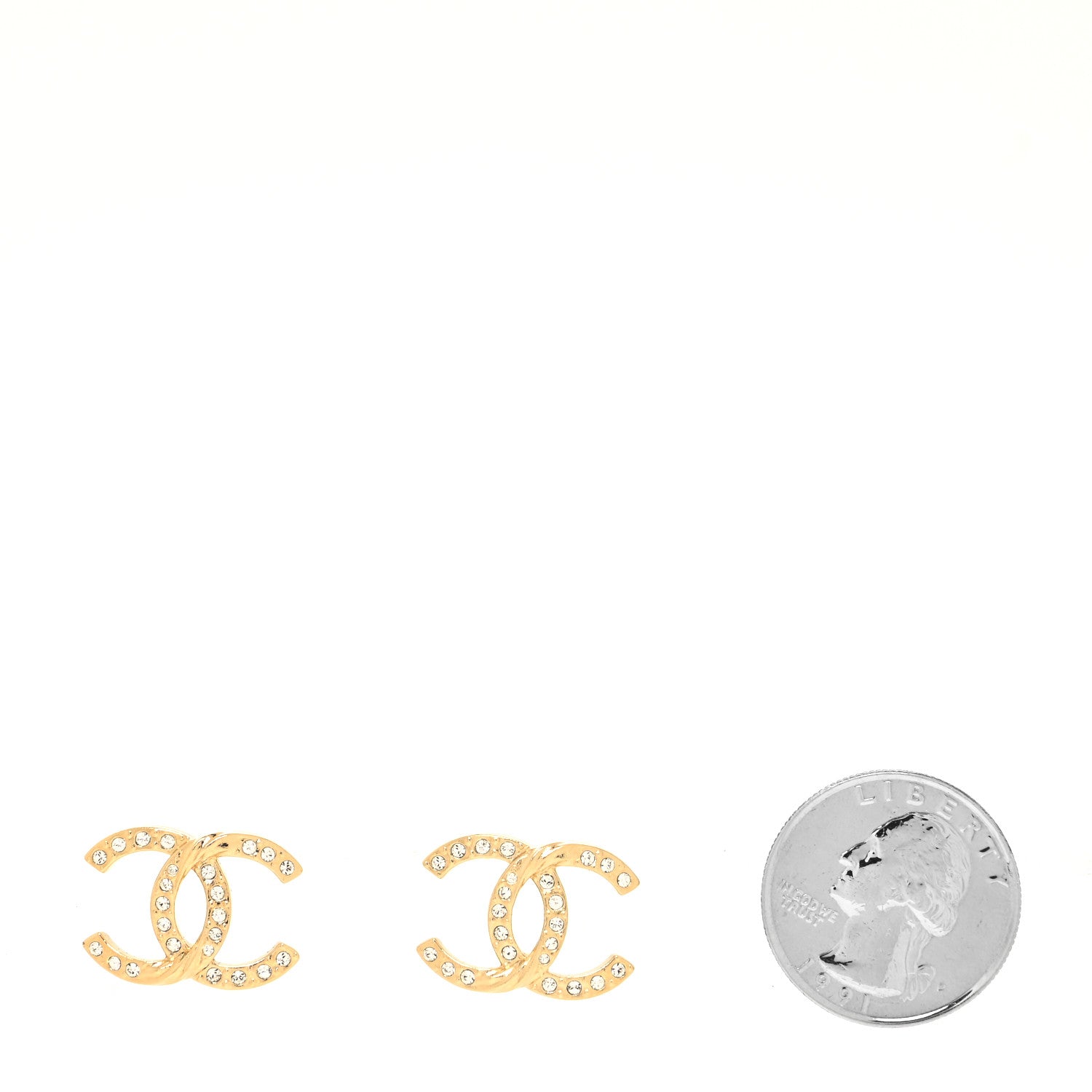 Chanel Crystal Twist CC Earrings Gold 2 of 4