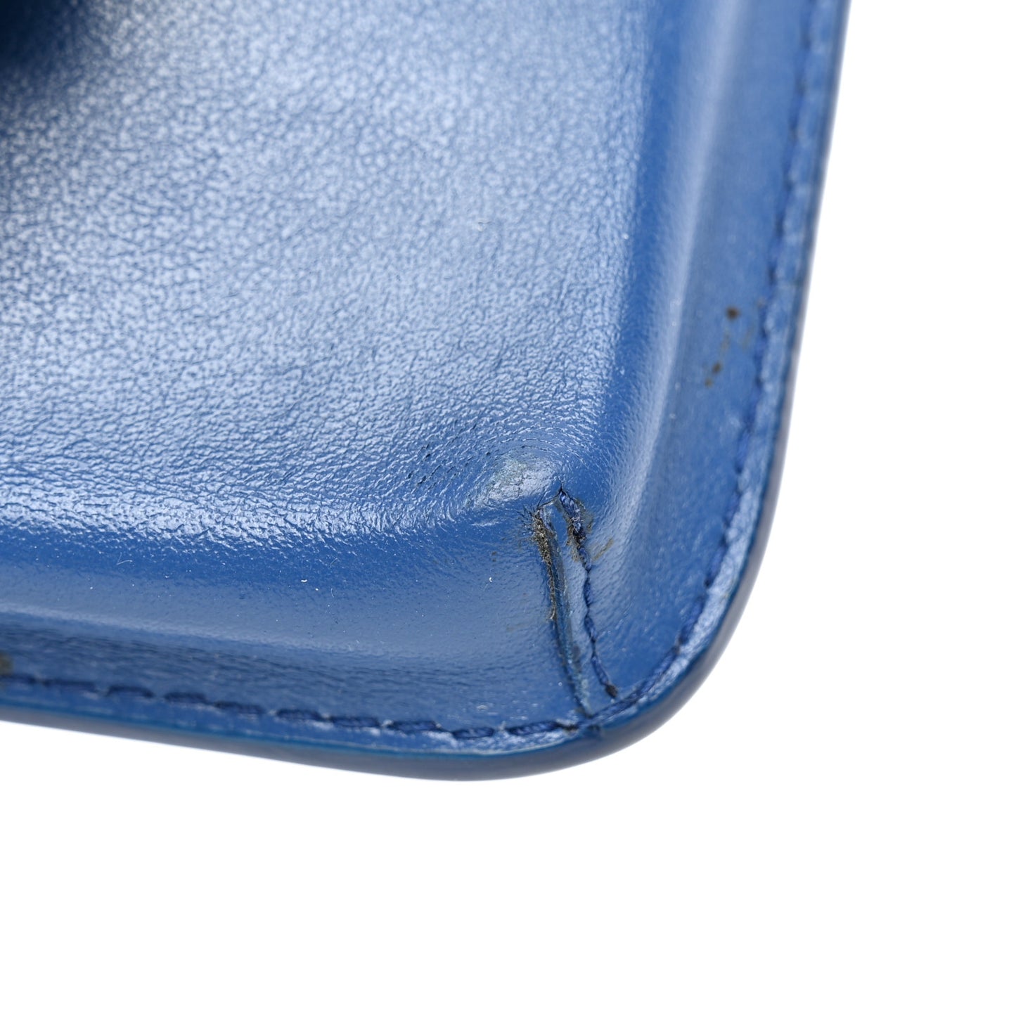 Vitello Daino Metal Wristlet iPhone Case Bluette