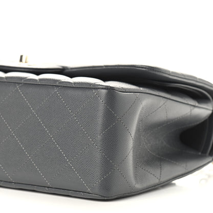 Chanel Caviar Quilted Jumbo Double Flap Dark Grey 9 of 9