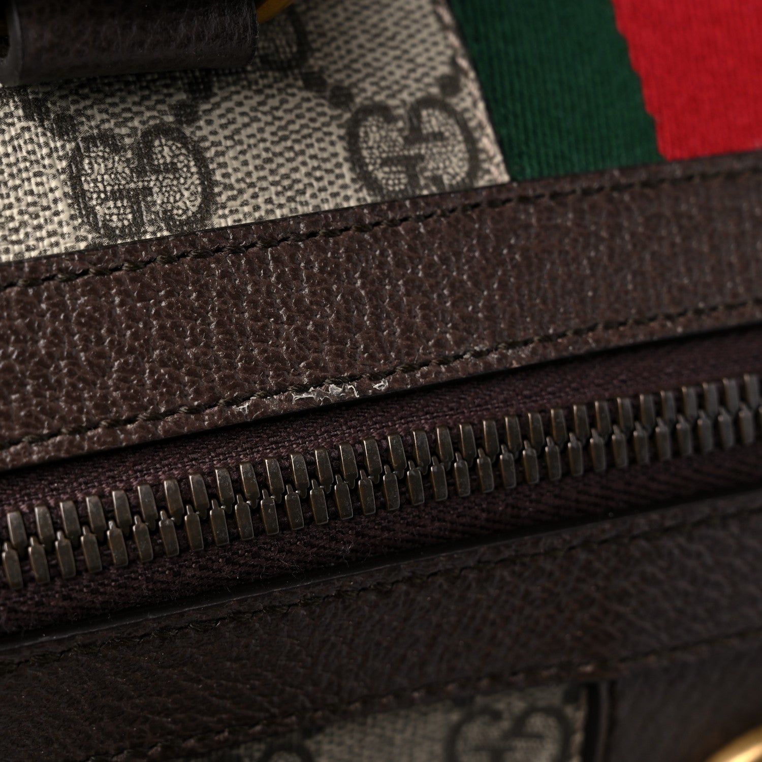 Gucci GG Supreme Monogram Textured Dollar Calfskin Web Savoy Duffle Bag Beige Ebony New Acero 11 of 11