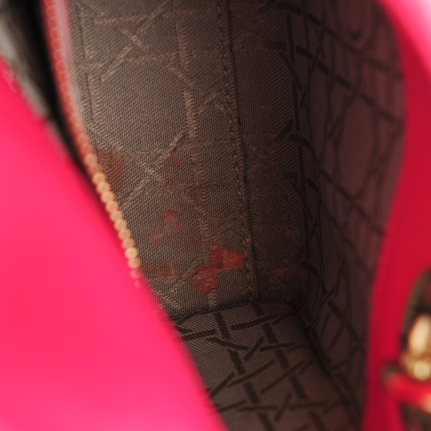 Christian Dior Lambskin Cannage Mini Lady Dior Fuchsia 6 of 8