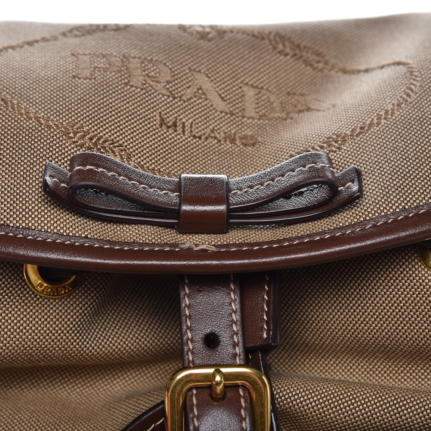 Prada Jacquard Logo Rucksack Backpack Corda Bruciato 8 of 8