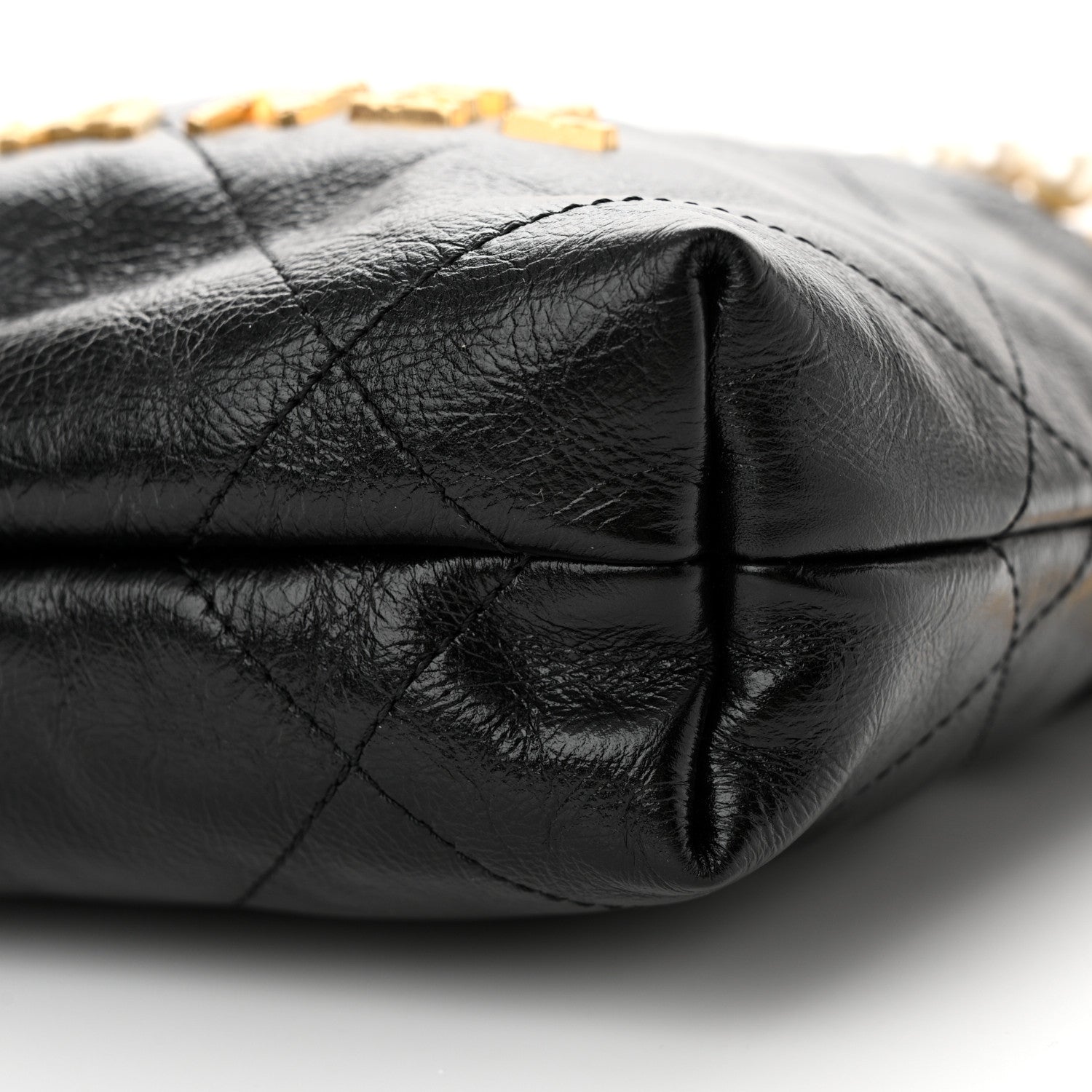 Chanel Shiny Crumpled Calfskin Quilted Pearl Mini Chanel 22 Black 10 of 11