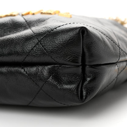 Chanel Shiny Crumpled Calfskin Quilted Pearl Mini Chanel 22 Black 10 of 11