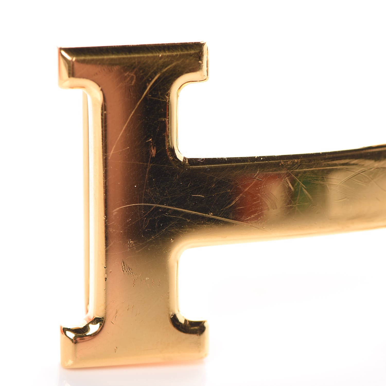 Hermes Tadelakt Epsom 32mm H Belt 85 Gold White 8 of 10