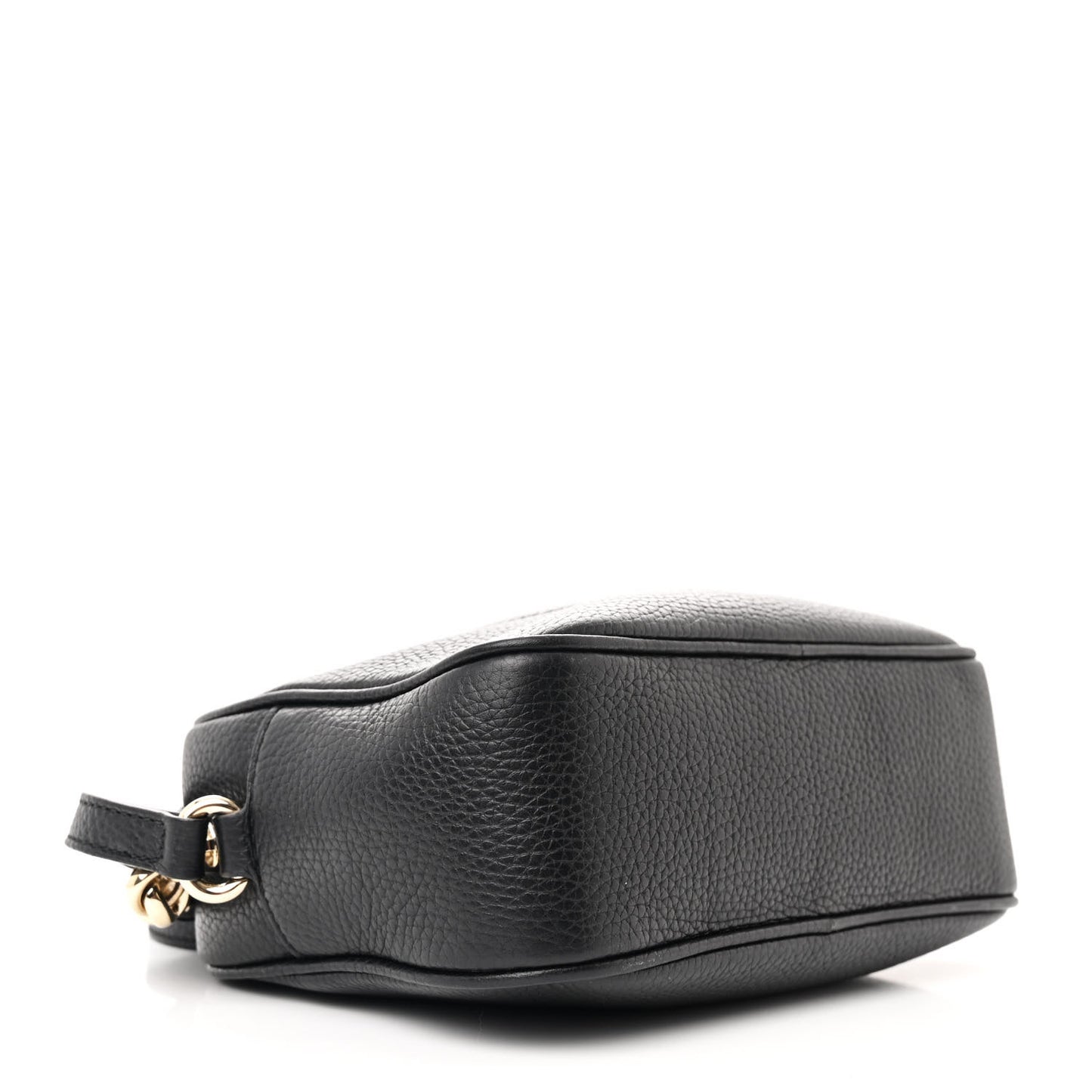 Pebbled Calfskin Small Soho Disco Bag Black